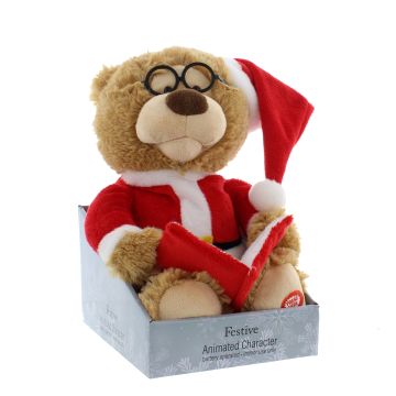Animated Teddy Bear Christmas Decoration