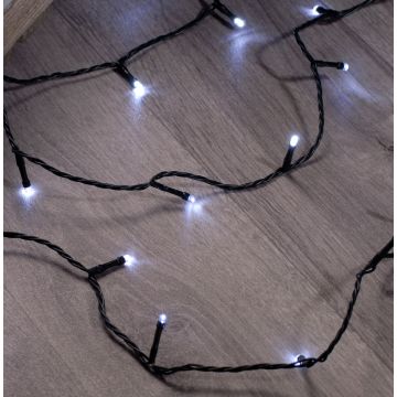 Christmas Lights - 50 White LED Timer Lights - Battery Operated