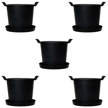 Heavy Duty Black Container Pots - Ideal Planters for Fruit Trees - Pack of 5