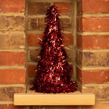 Red Wave Tinsel Tree - Christmas Tree Decoration 