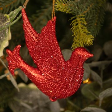 Red Hanging Bird - Christmas Decoration