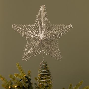 Silver Glitter Star - Christmas Tree Topper