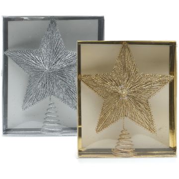 Christmas Tree Topper - Silver Glitter Star