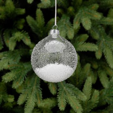 Christmas Tree Decorations - White Glass Bauble