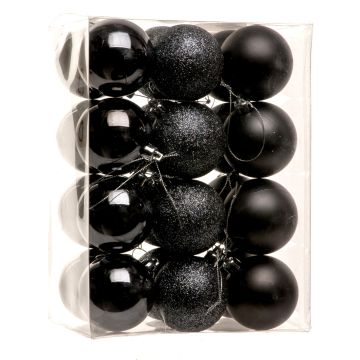 Charcoal Baubles - Christmas Tree Decoration - Pack of 24