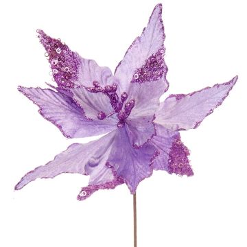 Christmas Floristry Decoration - Lilac Velvet Poinsettia