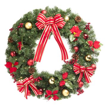 Christmas Wreath  - Pre-lit Poinsettia wreath