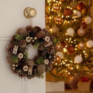 Christmas Wreath - Gold and Silver Baubles Wreath