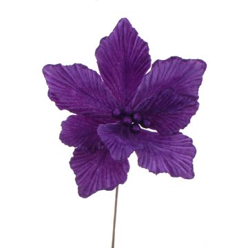 WINTER SALE - Christmas Floristry Decoration - Purple velvet magnolia stem