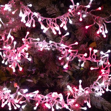 290 Pink & White Cluster Lights - Christmas Tree Lights 