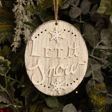 Let it Snow Plaque Hanging - Christmas Tree Decoration