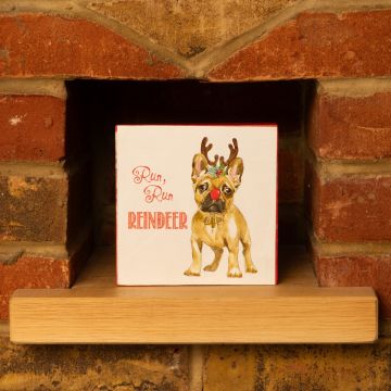 RUN RUN REINDEER Dog Sign - Christmas Decoration 