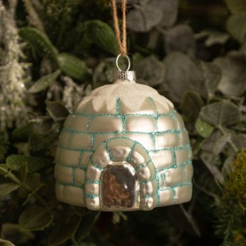 Igloo Glass Bauble - Christmas Tree Decoration 