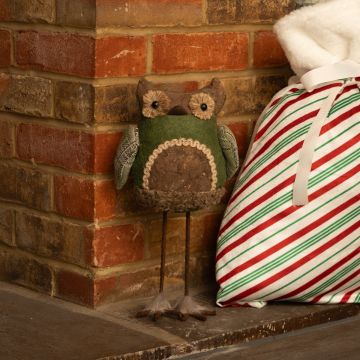 Assorted Grey and Green Owls - Christmas Decoration 