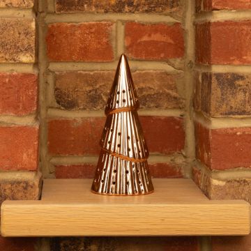 LED Copper Porcelain Tree - Christmas Decoration - Battery Operated