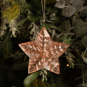 Iridescent Pink and Silver Star - Christmas Tree Decoration 