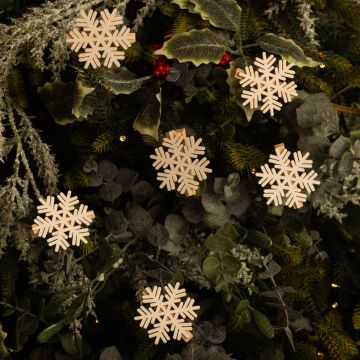 White Laser Cut Snowflakes Pegs - Christmas Decoration - Pack of 6