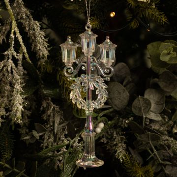 Clear and Iridescent Street Lamp - Christmas Tree Decoration 