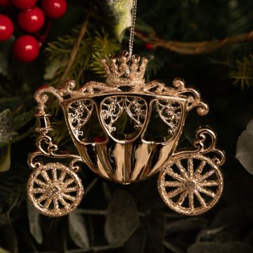 Hanging Gold Carriage - Christmas Tree Decoration