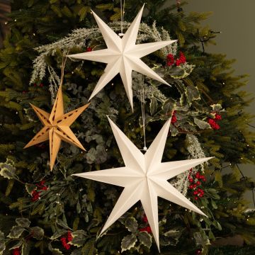 Pack of Three Paper Stars - Christmas Hanging Decoration