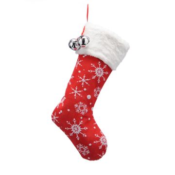 Classic Red and White Snowflake Stocking - Christmas Decoration