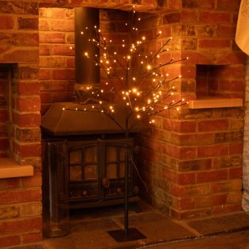 Warm White Glow Worm Twig Tree - 120cm - Christmas Decoration