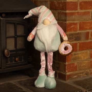 White, Pink and Green Standing Gonk - Christmas Decoration