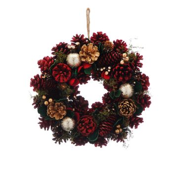 Christmas Wreath with Petals, Cones, and Berries - Christmas Decoration