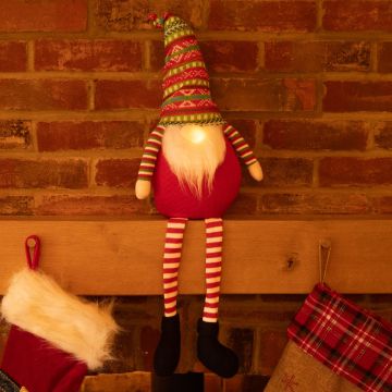 LED Dangly Legs Red and Green Gonk - Christmas Decoration 