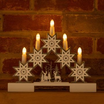 Star and Reindeer Candle Bridge - Christmas Decoration 