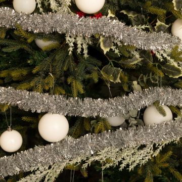 Super Long Silver Tinsel - Christmas Tree Decoration - 10m Super Long Silver Tinsel - Christmas Tree Decoration - 10m