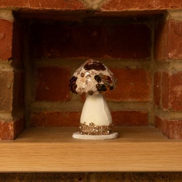 White and Gold Toadstool - Christmas Decoration