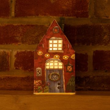 LED Paper Candy Cane House - Christmas Decoration 