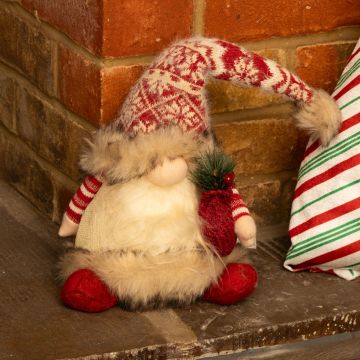 LED Light Sitting Red Gonk - Christmas Decoration 