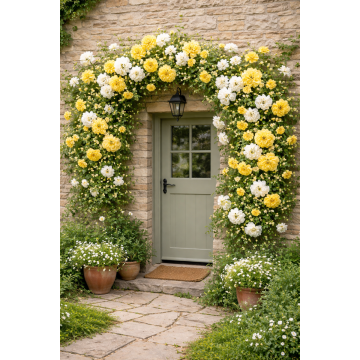 Duo Climbing Rose 'Pure Joy' - Yellow and White Rose
