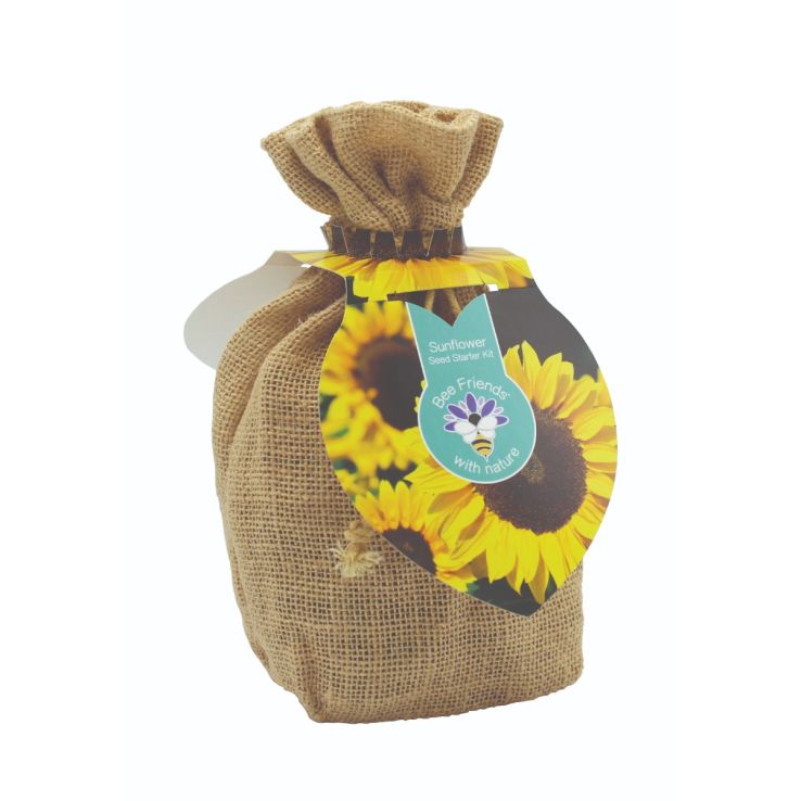 Jute Pouch Sunflower Seed Starter Kit main product photo
