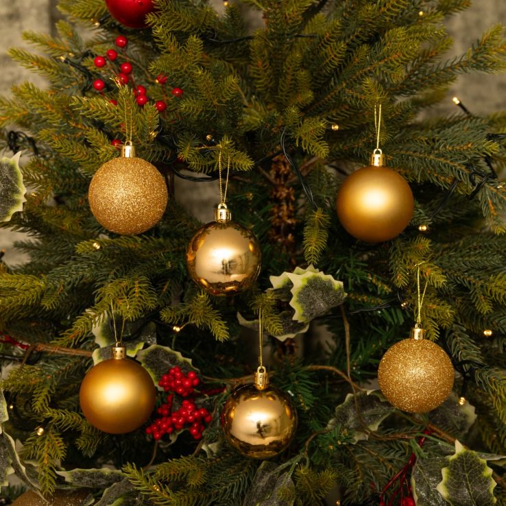 Christmas Tree Decorations - Gold bauble selection - Pack of 9 main product photo