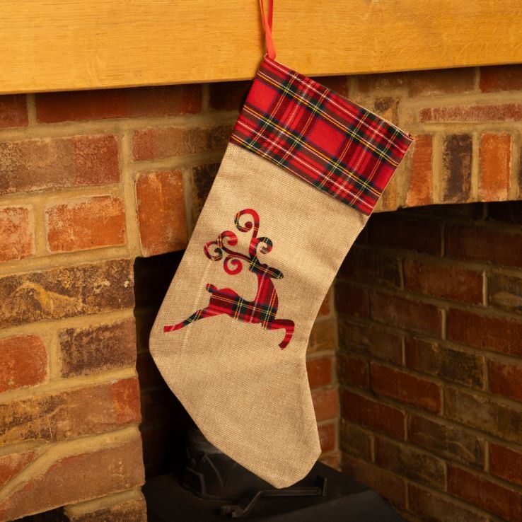 Tartan Reindeer Stocking - Christmas Stocking main product photo