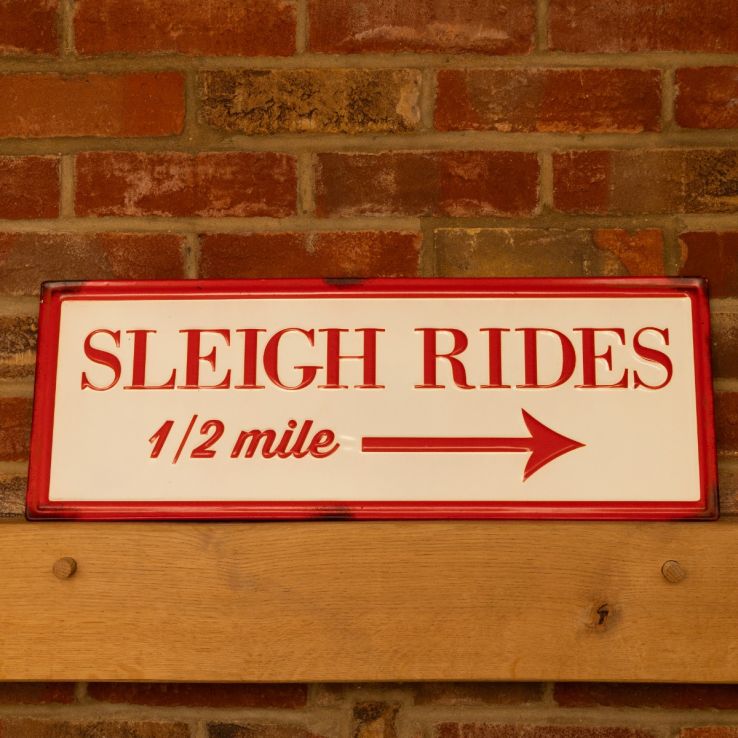Sleigh Rides Christmas Sign - Christmas Home Decor main product photo