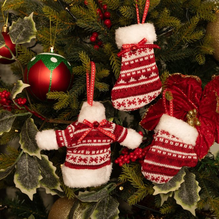 Scandi Outfit Decoration - Pack of 3 - Christmas Tree Decoration main product photo