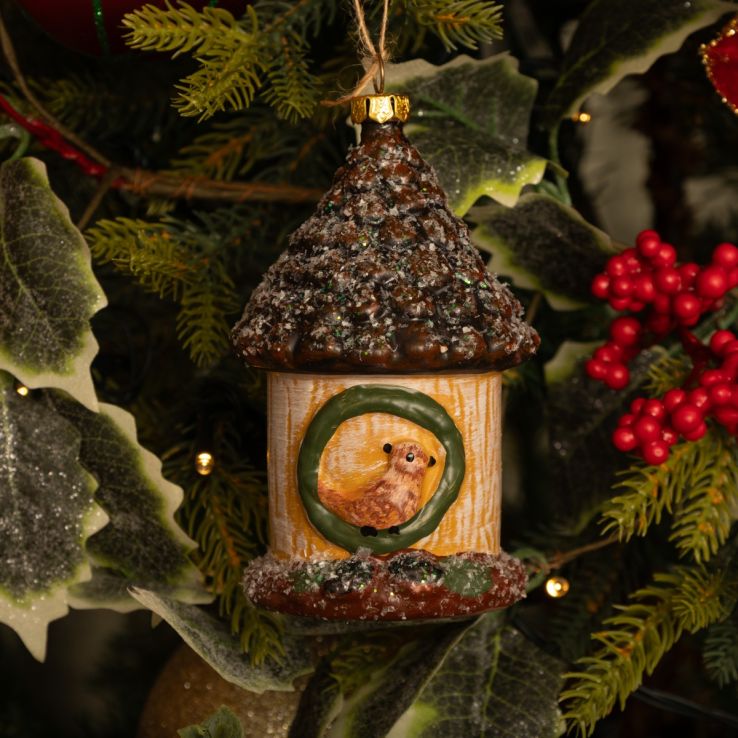 Plastic Glitter Bird House - Christmas Tree Decoration main product photo