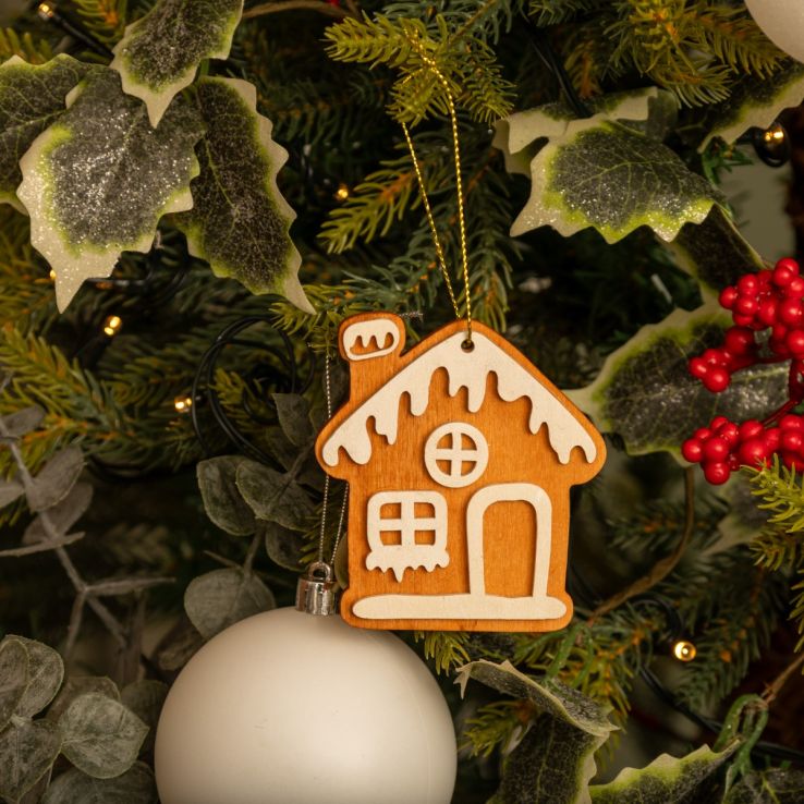 Wooden Gingerbread House - Christmas Tree Decoration main product photo