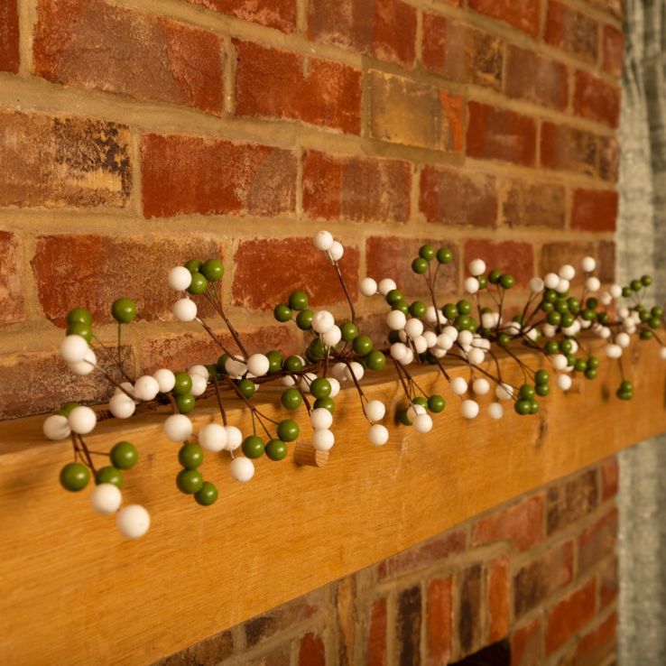 Sage Green and White Berry Garland - Christmas Decoration  main product photo
