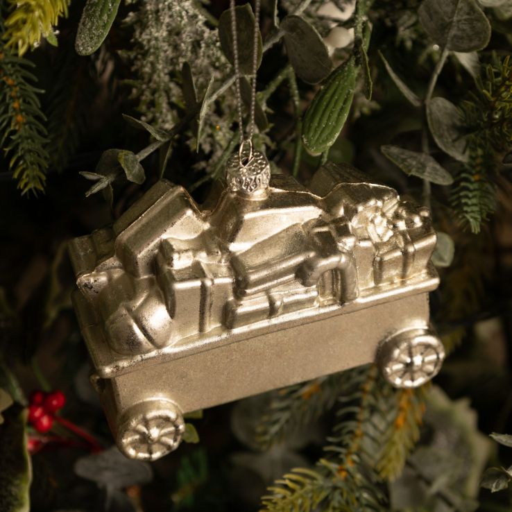 Silver Trailer with Presents - Christmas Tree Decoration main product photo