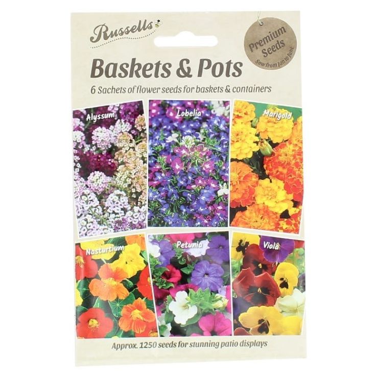 Beautiful Hanging Basket & Patio Container Flower Seeds - 6 Different  Varieties