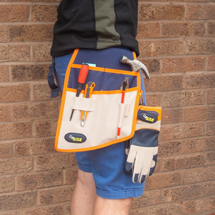 Premium Orange & Navy Gardening Tool Belt main product photo