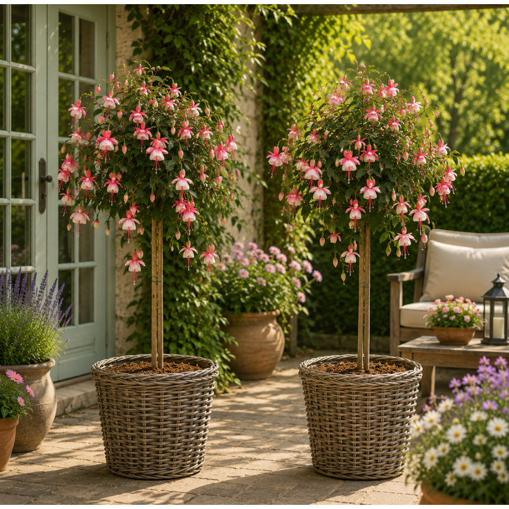 Pair of Fuchsia Tree Standards 'El Camino' - Gorgeous Patio Fuchsia Trees in Bud & Bloom main product photo