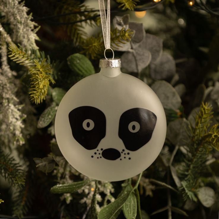 Racoon Printed Decal Glass Bauble - Christmas Tree Decoration main product photo
