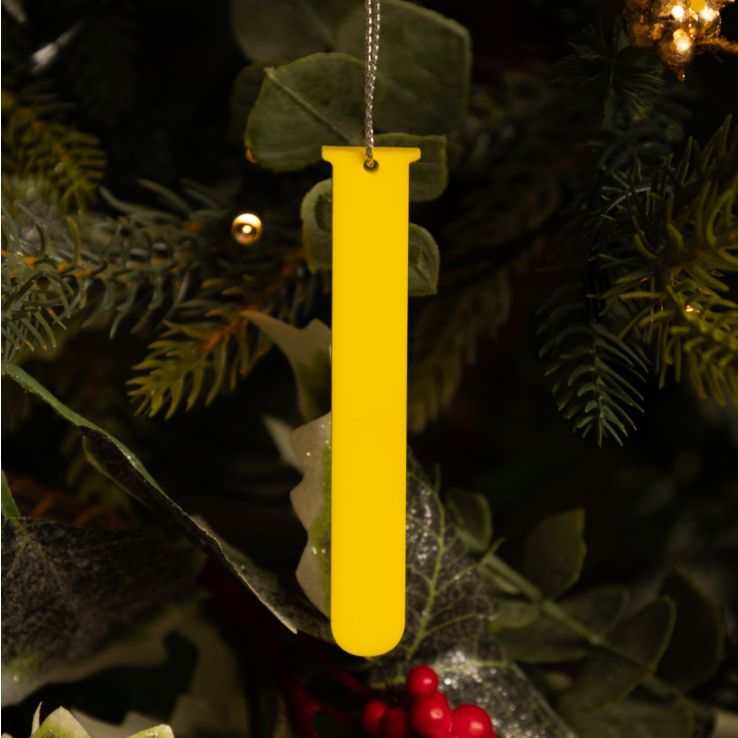 Yellow Laser Cut Acrylic Beaker - Christmas Tree Decoration main product photo