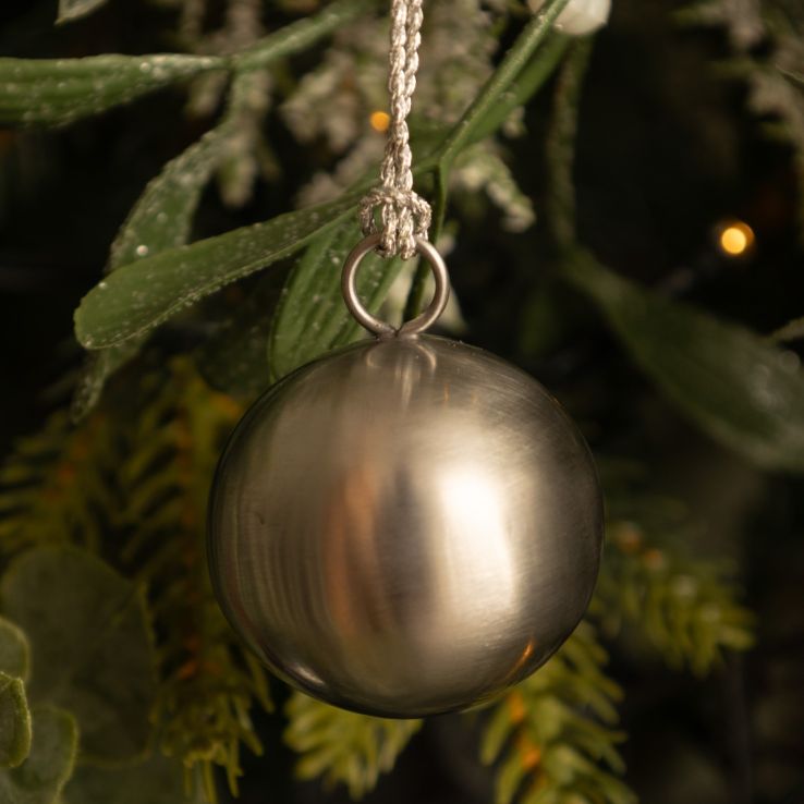 Steel Silver Bauble - Christmas Tree Decoration main product photo